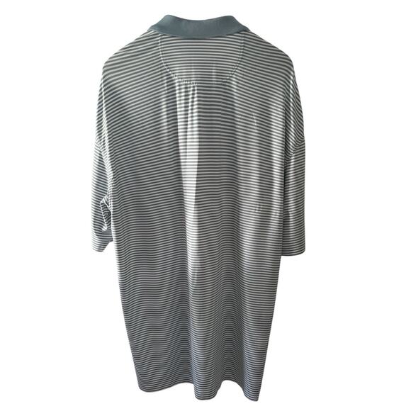 Oxford Golf Light Blue White Stripe Polo Shirt XXL S/S Polyester Spandex EUC - Picture 5 of 6